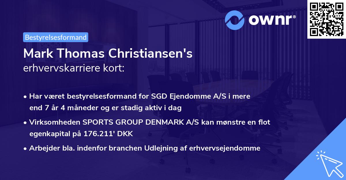 Mark Thomas Christiansen's erhvervskarriere kort