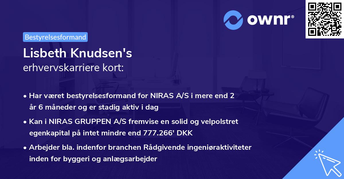 Lisbeth Knudsen's erhvervskarriere kort