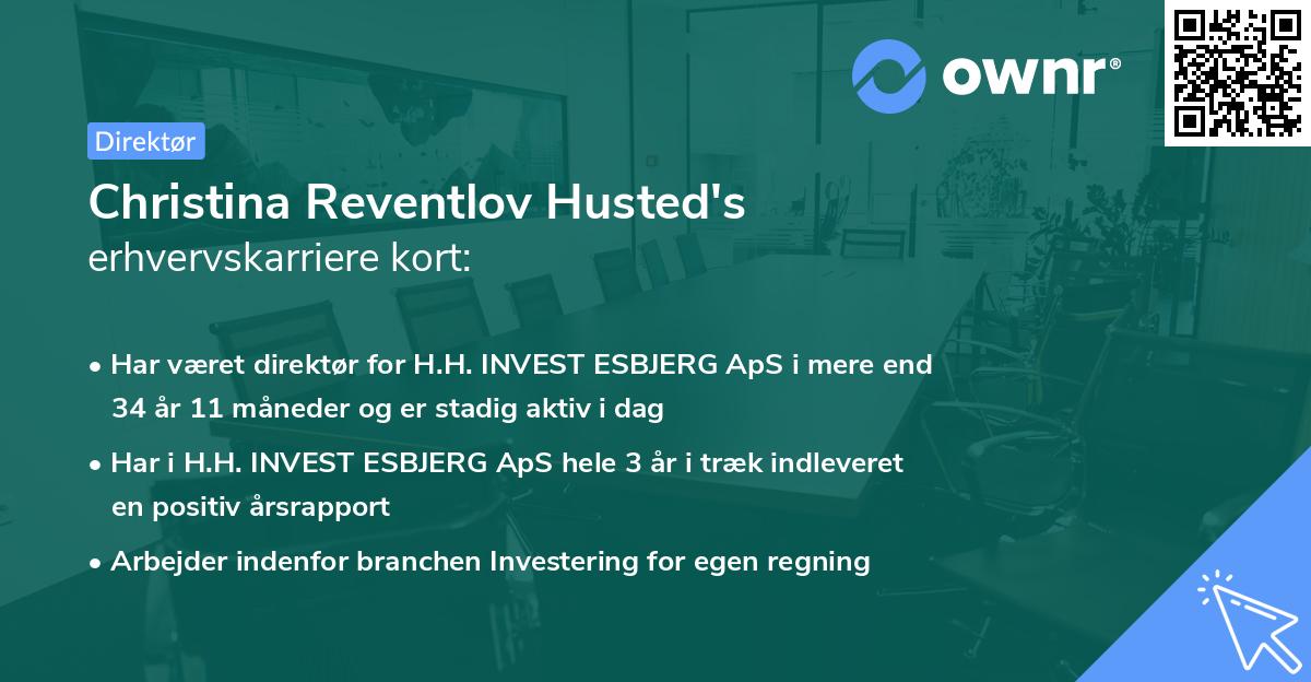 Christina Reventlov Husted's erhvervskarriere kort