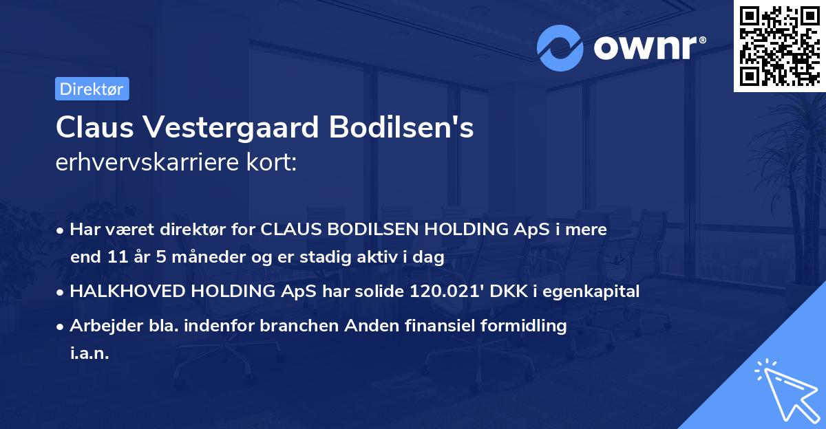 Claus Vestergaard Bodilsen's erhvervskarriere kort