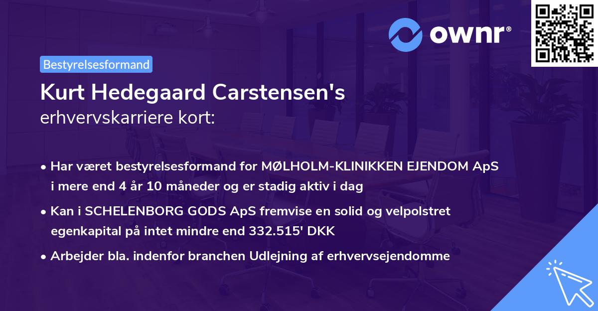 Kurt Hedegaard Carstensen's erhvervskarriere kort