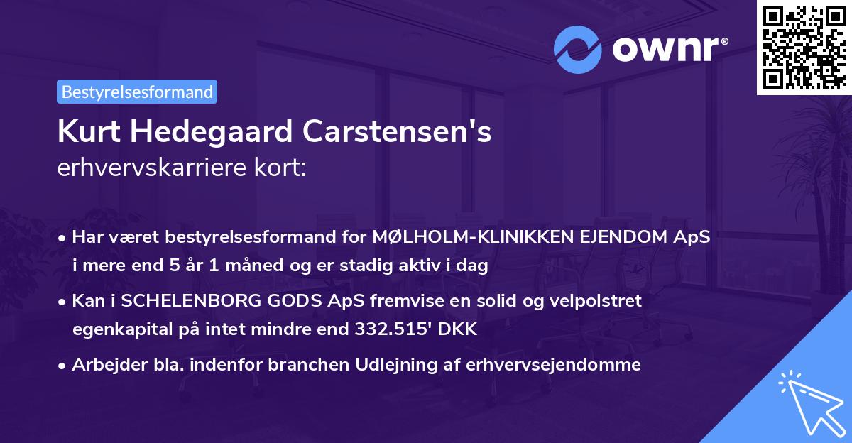 Kurt Hedegaard Carstensen's erhvervskarriere kort