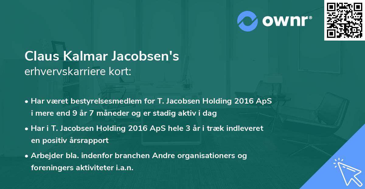 Claus Kalmar Jacobsen's erhvervskarriere kort