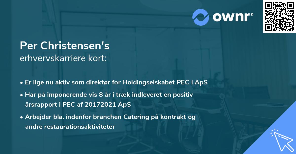 Per Christensen's erhvervskarriere kort