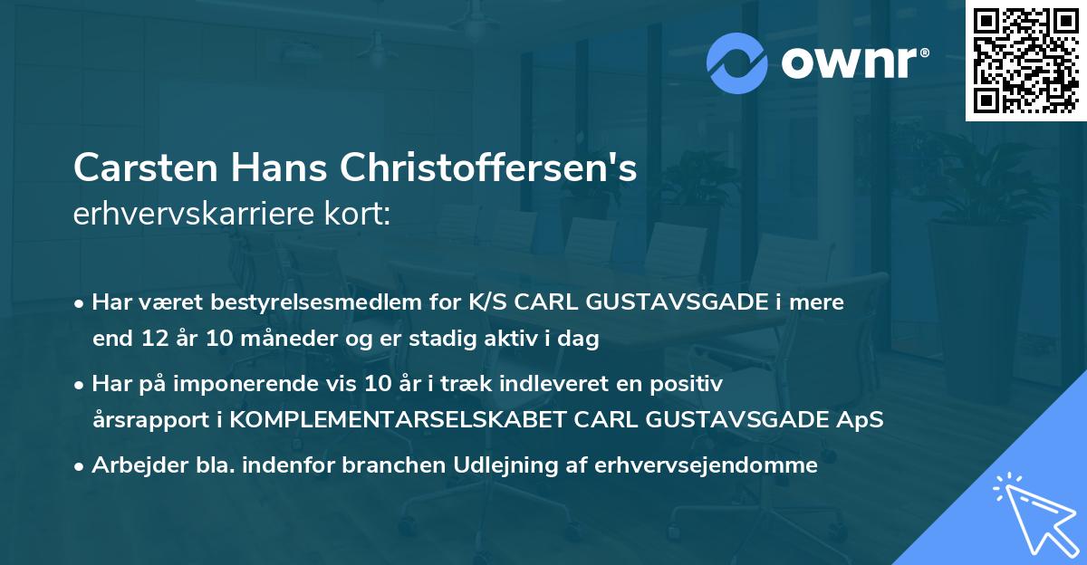 Carsten Hans Christoffersen's erhvervskarriere kort