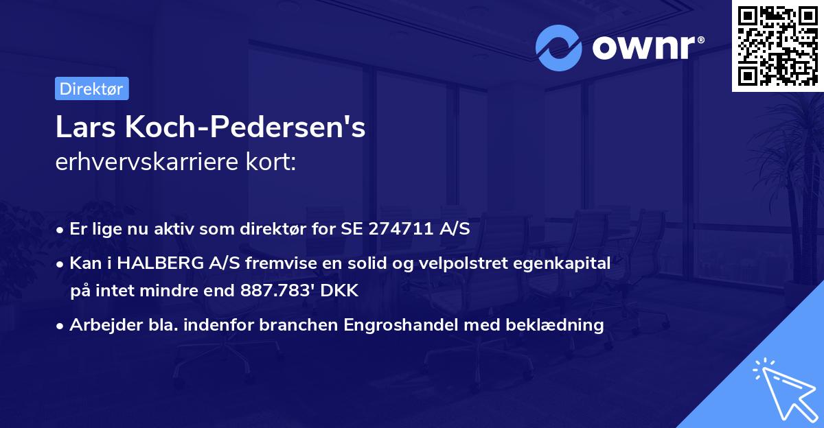 Lars Koch-Pedersen's erhvervskarriere kort