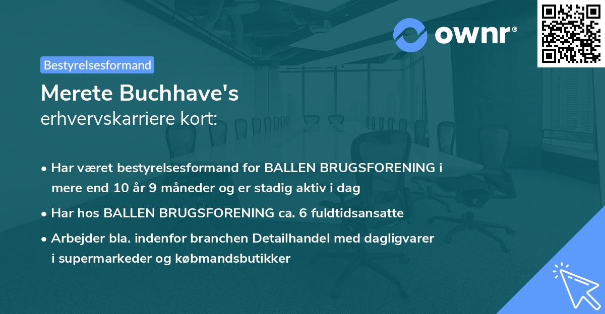 Merete Buchhave's erhvervskarriere kort