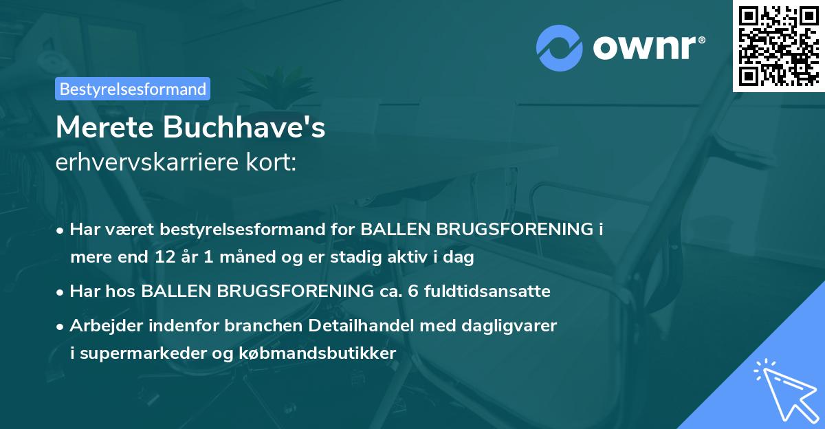 Merete Buchhave's erhvervskarriere kort