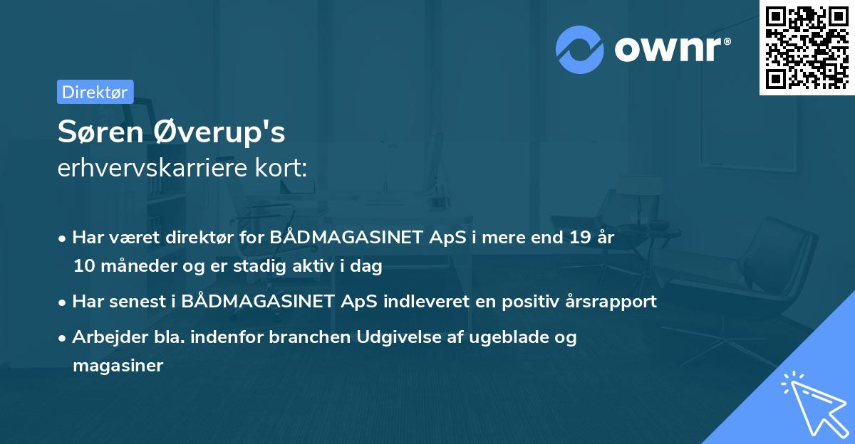 Søren Øverup's erhvervskarriere kort