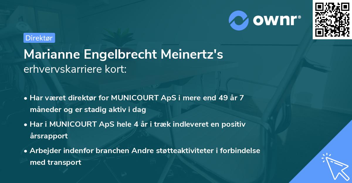 Marianne Engelbrecht Meinertz's erhvervskarriere kort