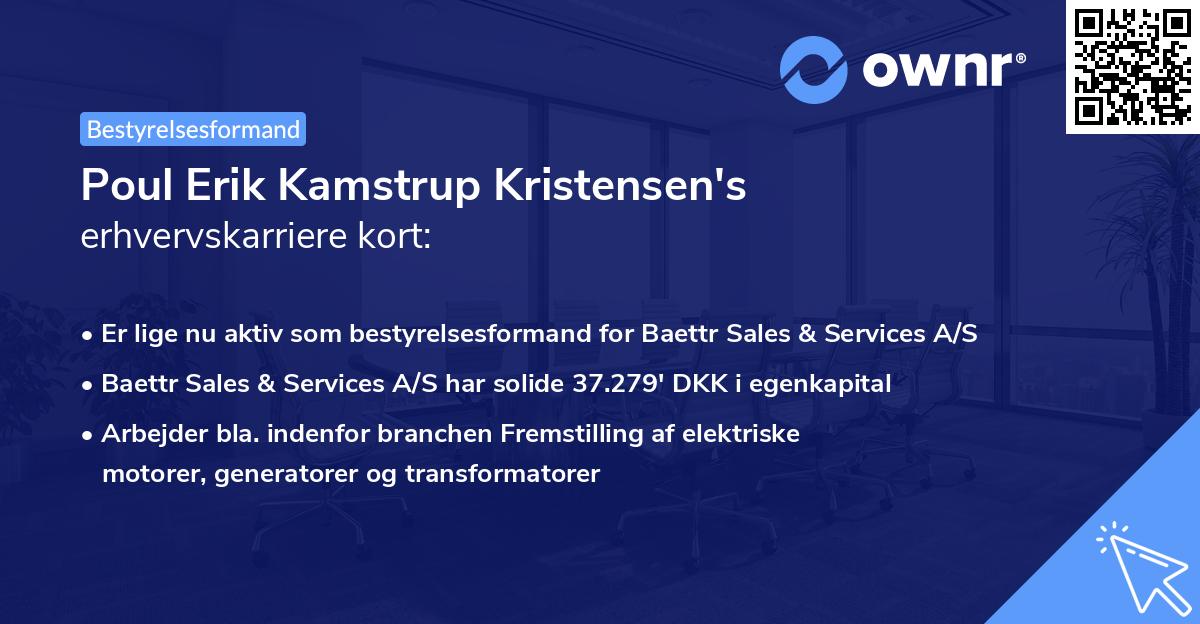 Poul Erik Kamstrup Kristensen's erhvervskarriere kort