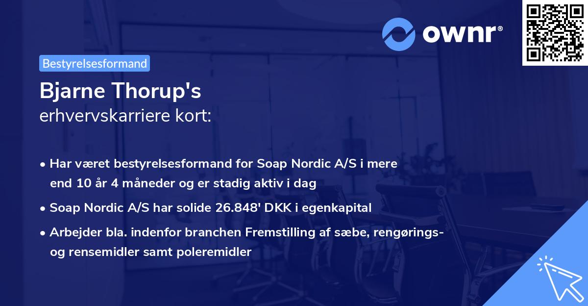 Bjarne Thorup's erhvervskarriere kort