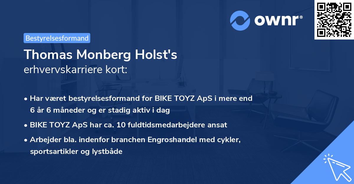 Thomas Monberg Holst's erhvervskarriere kort