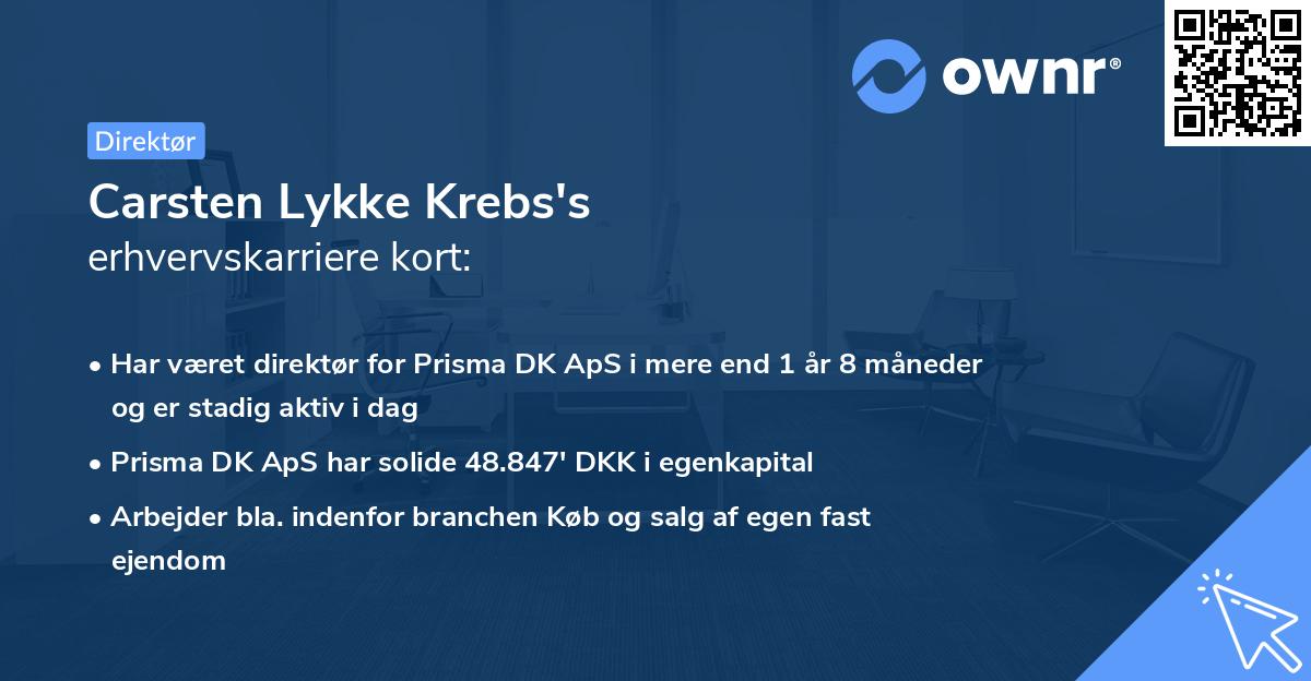 Carsten Lykke Krebs's erhvervskarriere kort