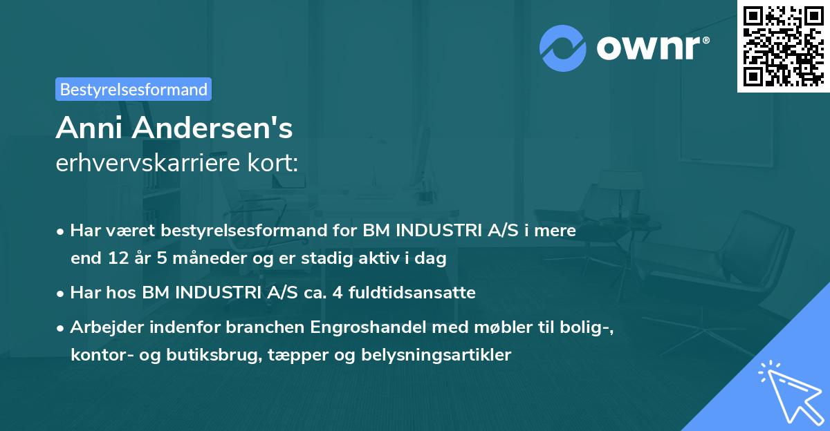Anni Andersen's erhvervskarriere kort