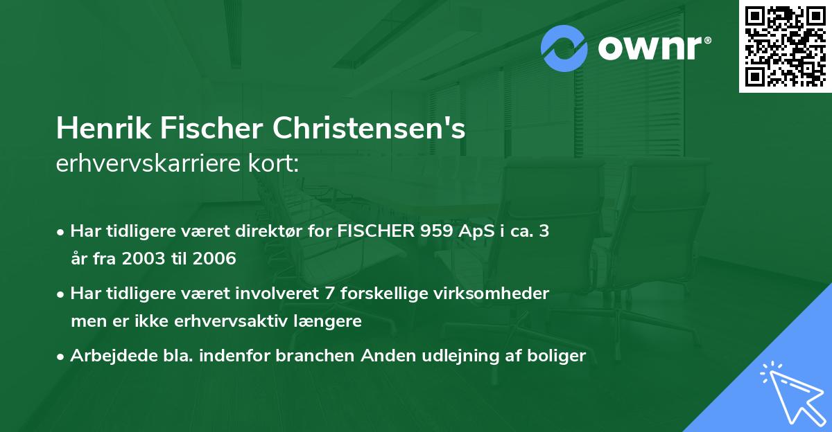 Henrik Fischer Christensen's erhvervskarriere kort