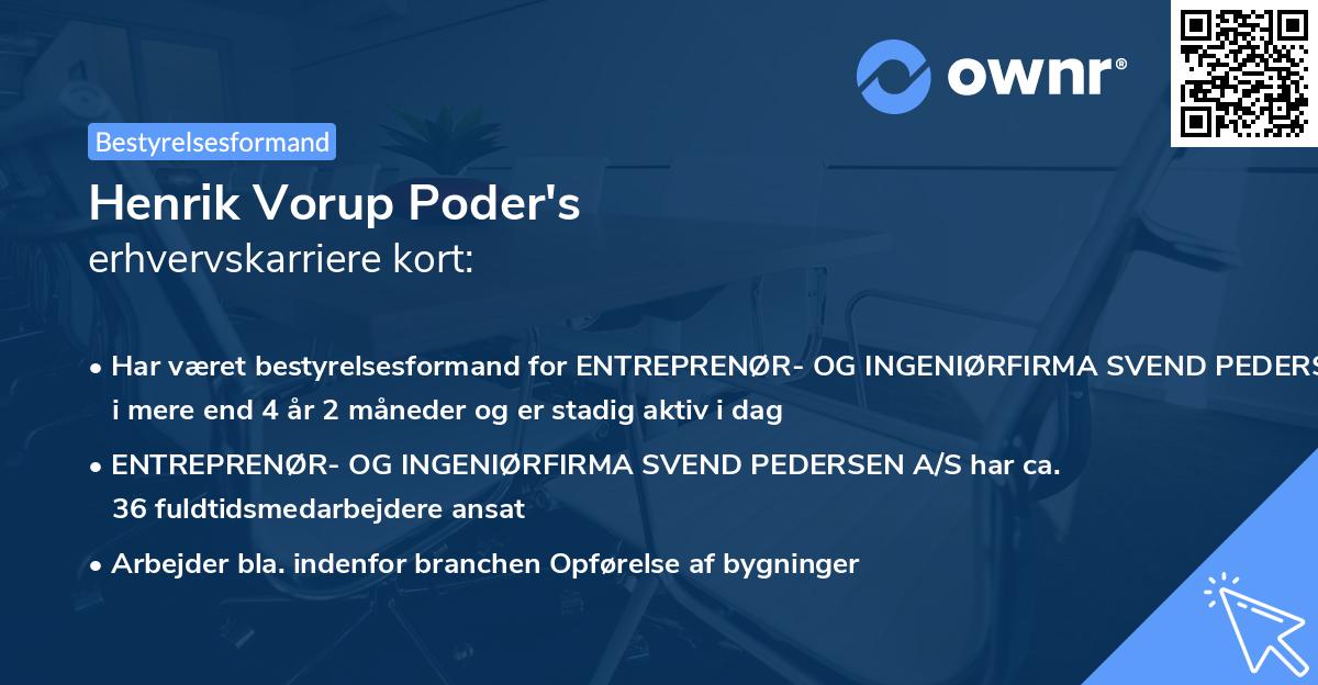 Henrik Vorup Poder's erhvervskarriere kort