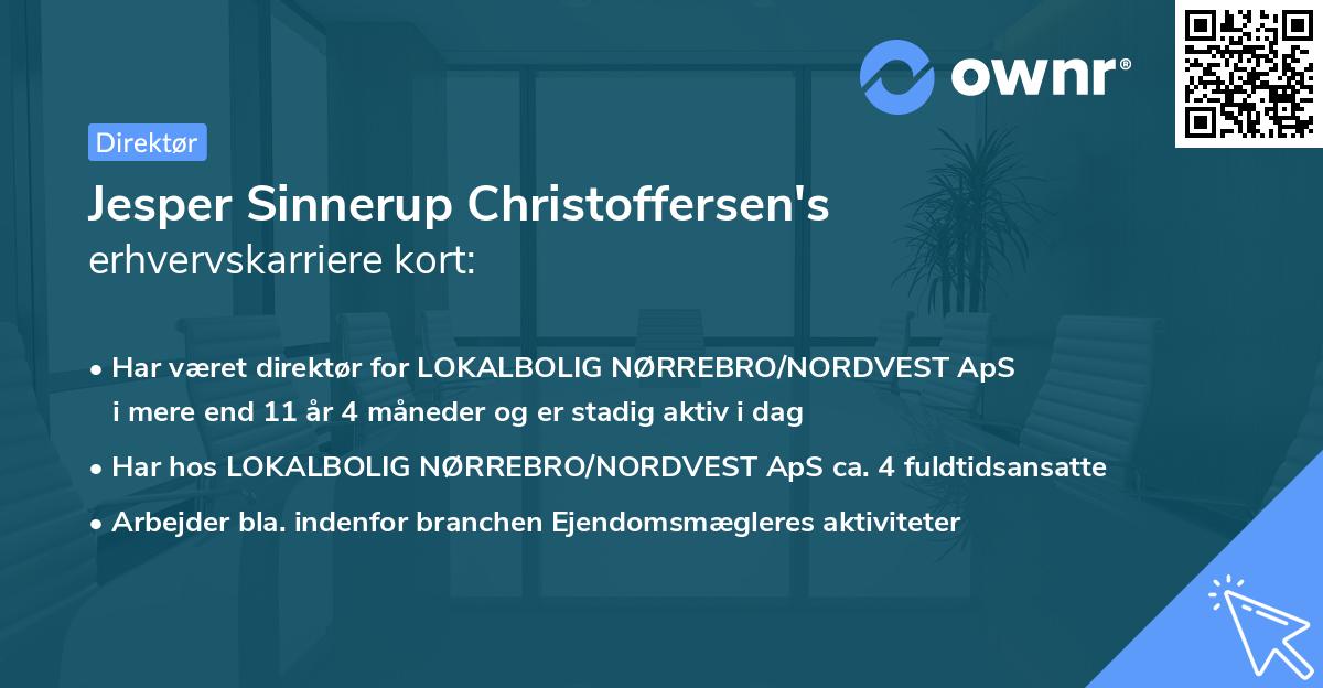 Jesper Sinnerup Christoffersen's erhvervskarriere kort