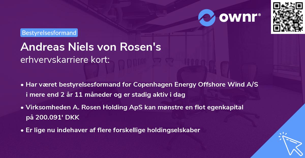 Andreas Niels von Rosen's erhvervskarriere kort