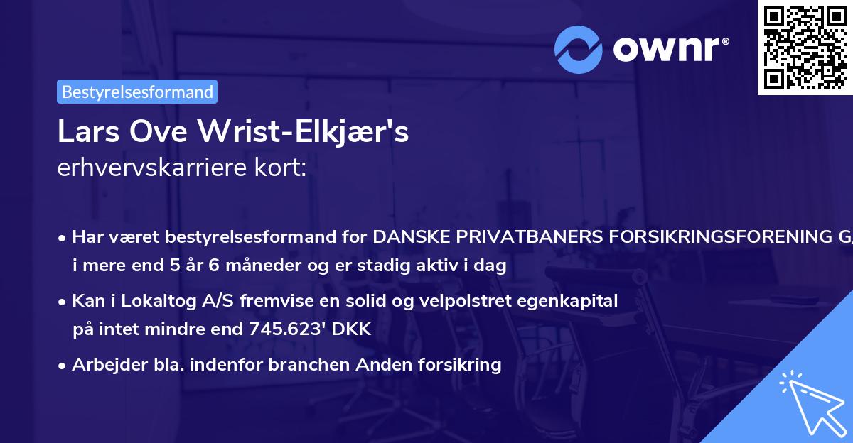 Lars Ove Wrist-Elkjær's erhvervskarriere kort