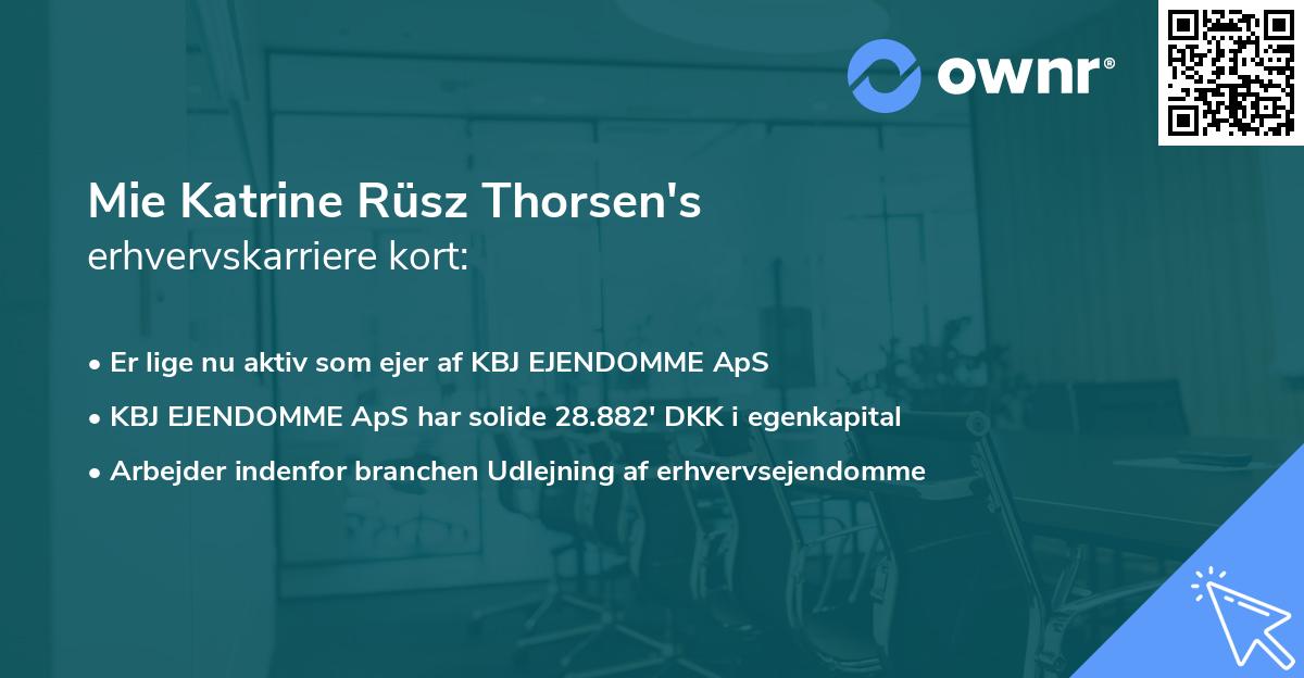 Mie Katrine Rüsz Thorsen's erhvervskarriere kort