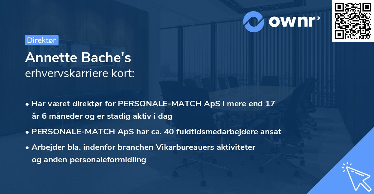 Annette Bache's erhvervskarriere kort