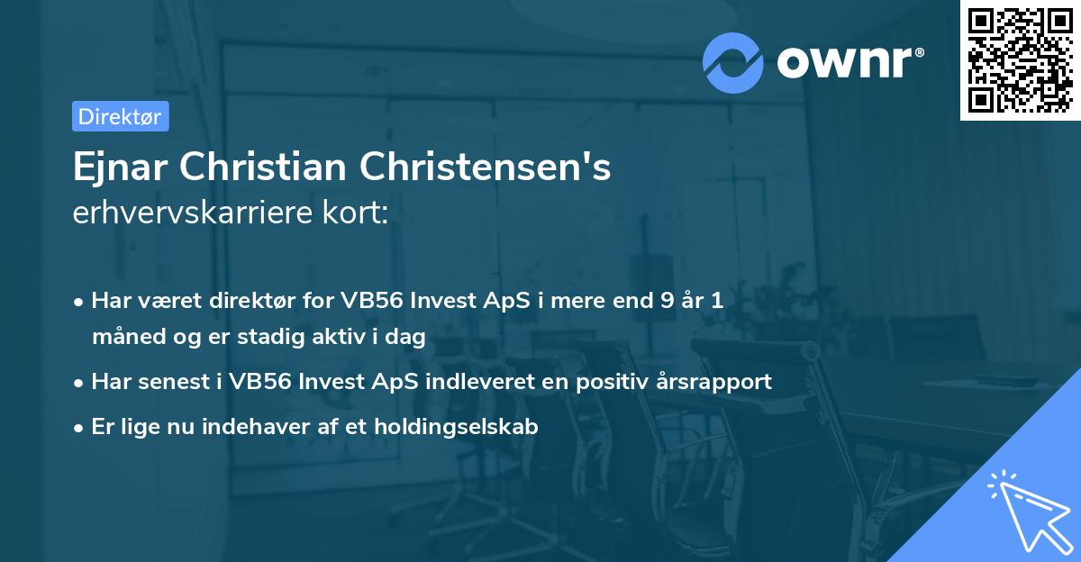 Ejnar Christian Christensen's erhvervskarriere kort