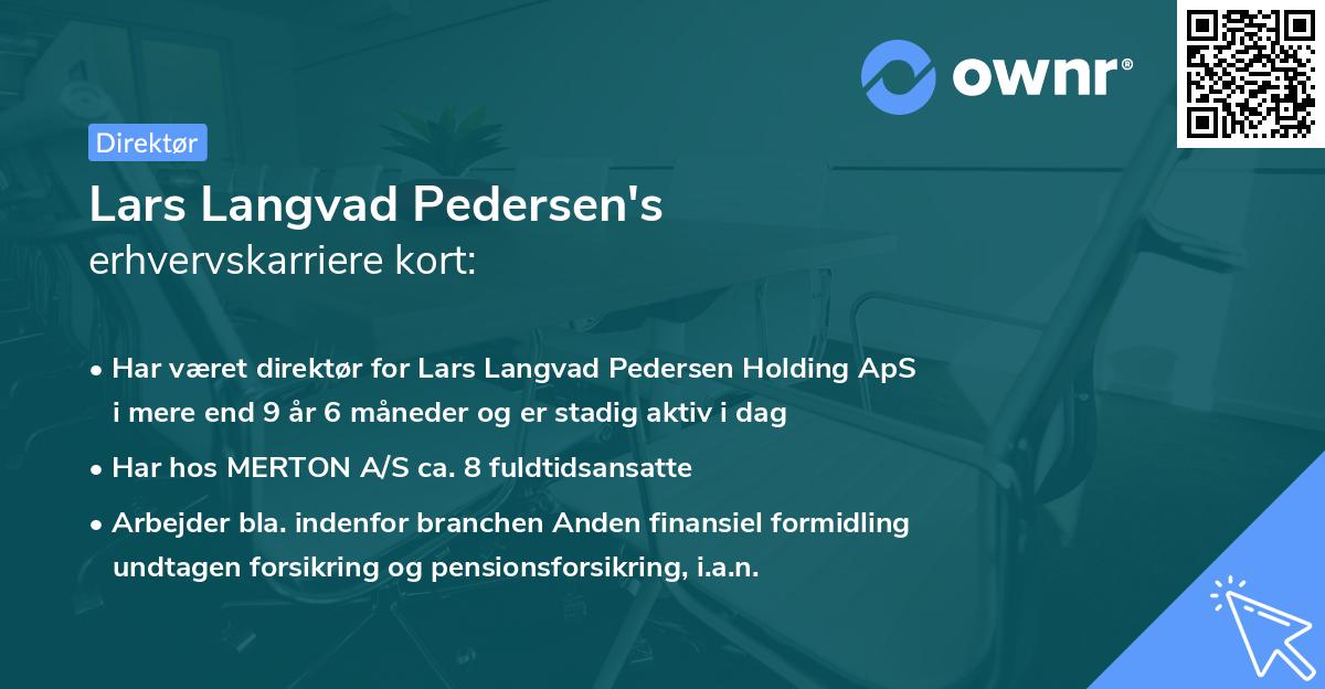 Lars Langvad Pedersen's erhvervskarriere kort