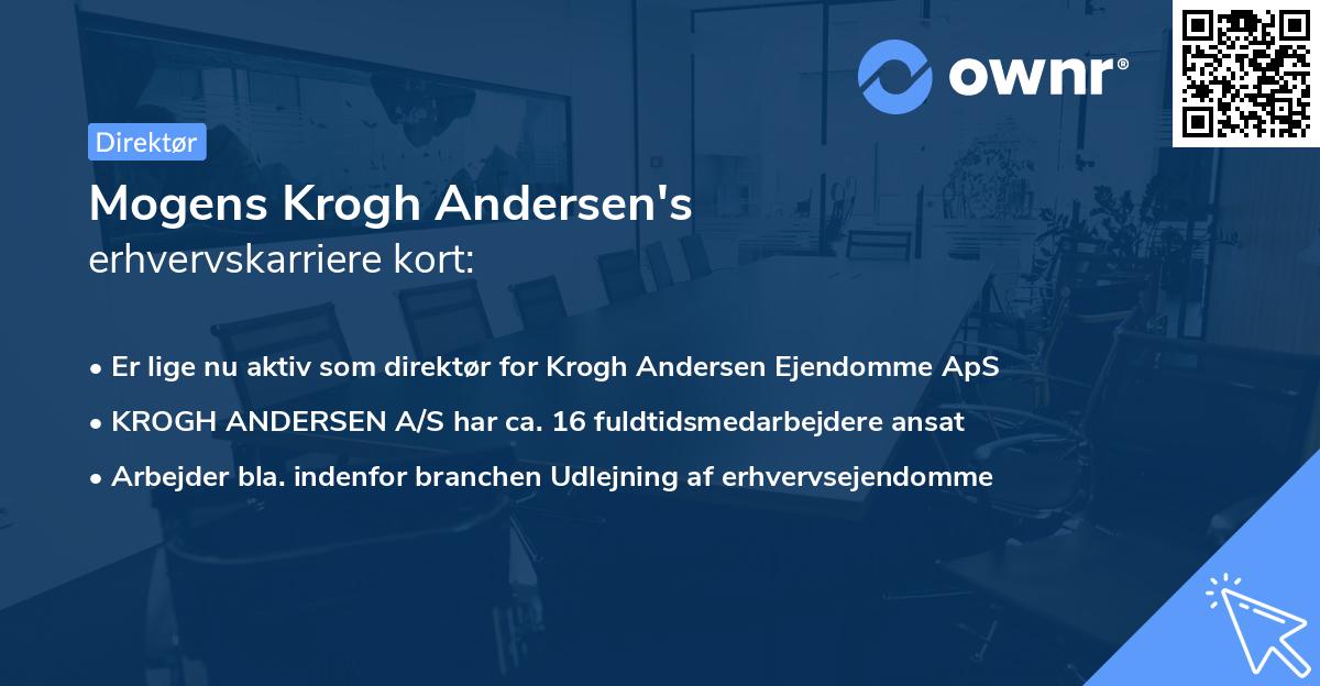 Mogens Krogh Andersen's erhvervskarriere kort