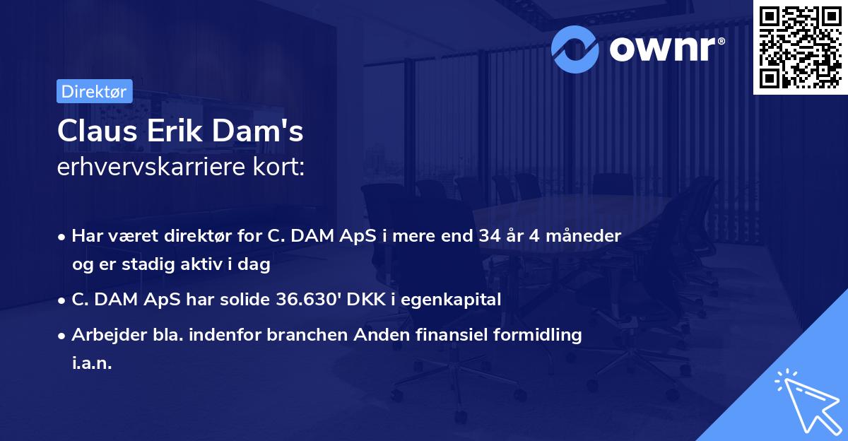 Claus Erik Dam's erhvervskarriere kort