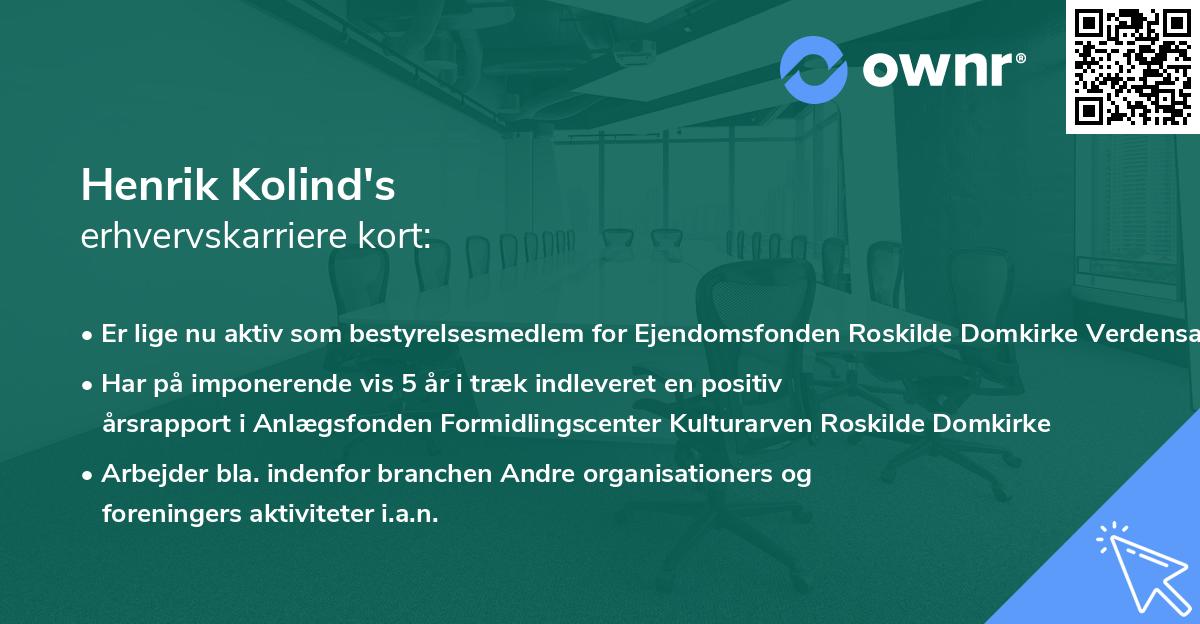 Henrik Kolind's erhvervskarriere kort
