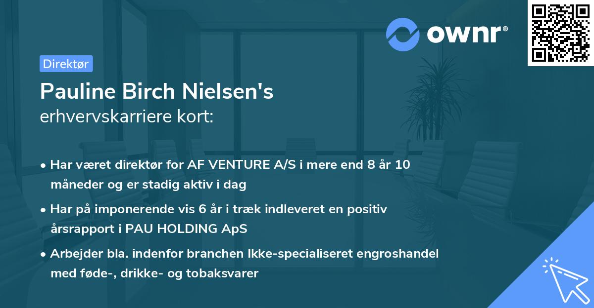 Pauline Birch Nielsen's erhvervskarriere kort