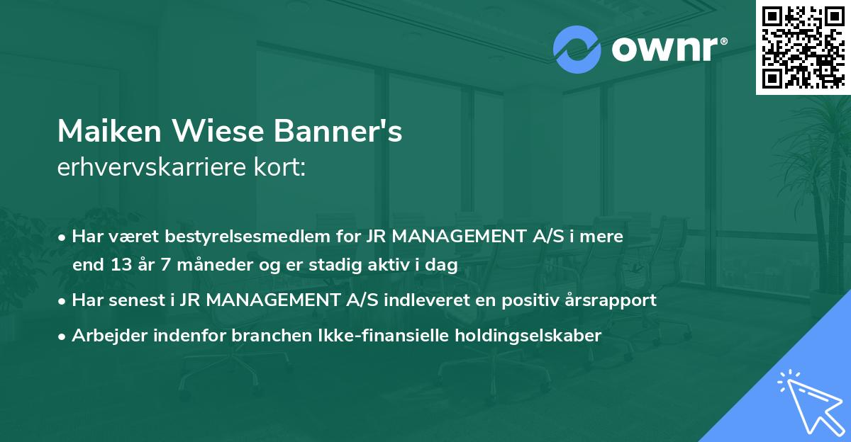 Maiken Wiese Banner's erhvervskarriere kort