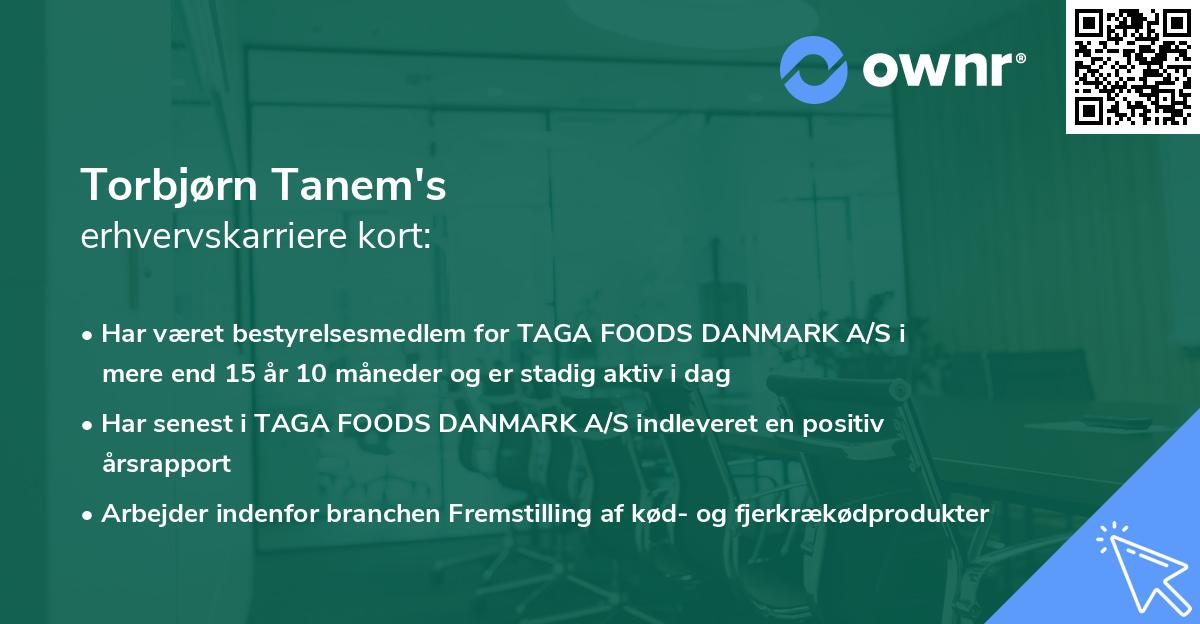 Torbjørn Tanem's erhvervskarriere kort