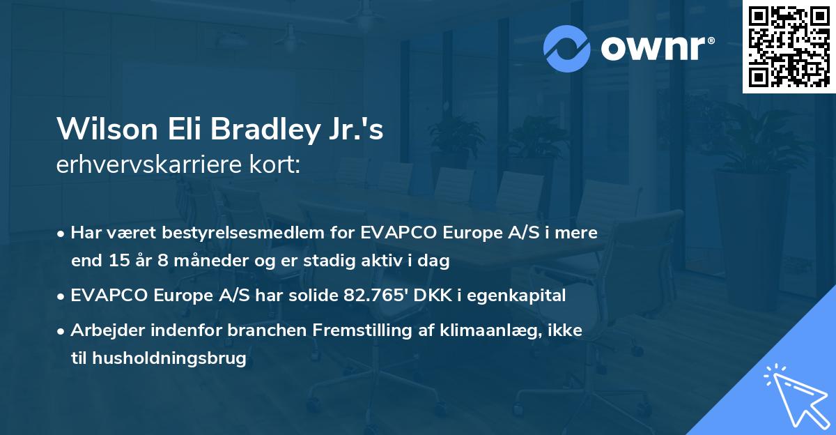 Wilson Eli Bradley Jr.'s erhvervskarriere kort