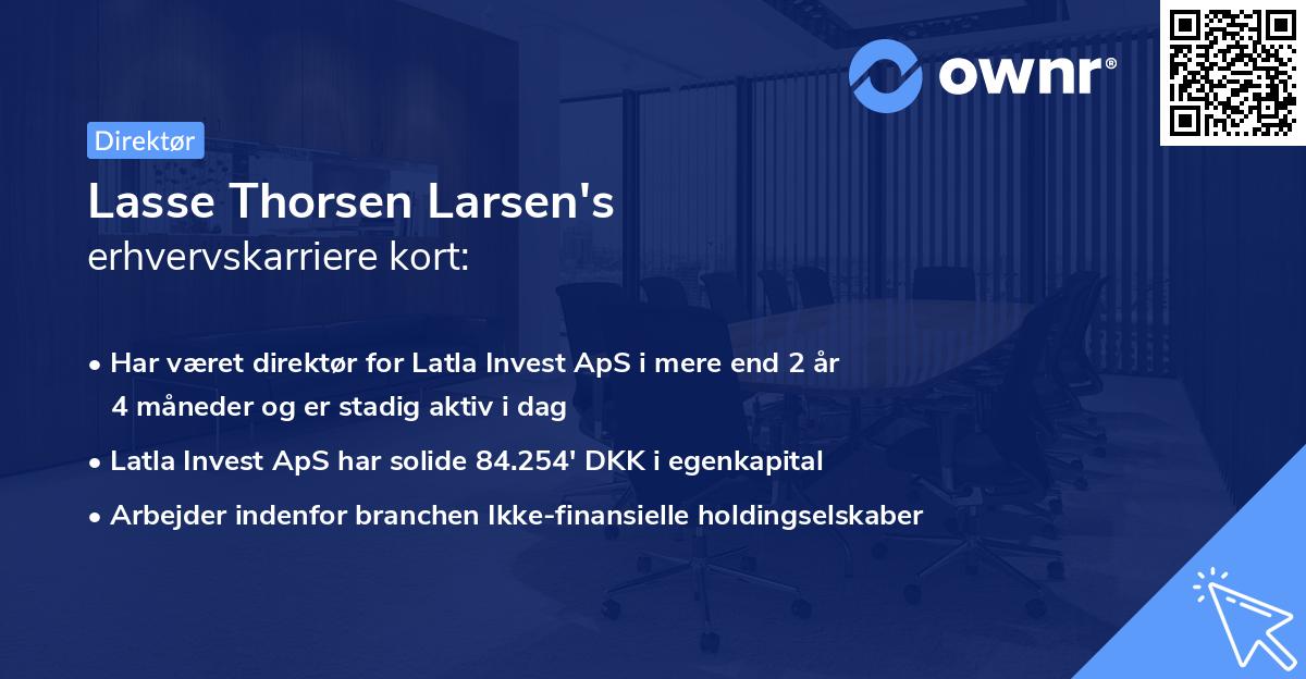 Lasse Thorsen Larsen's erhvervskarriere kort