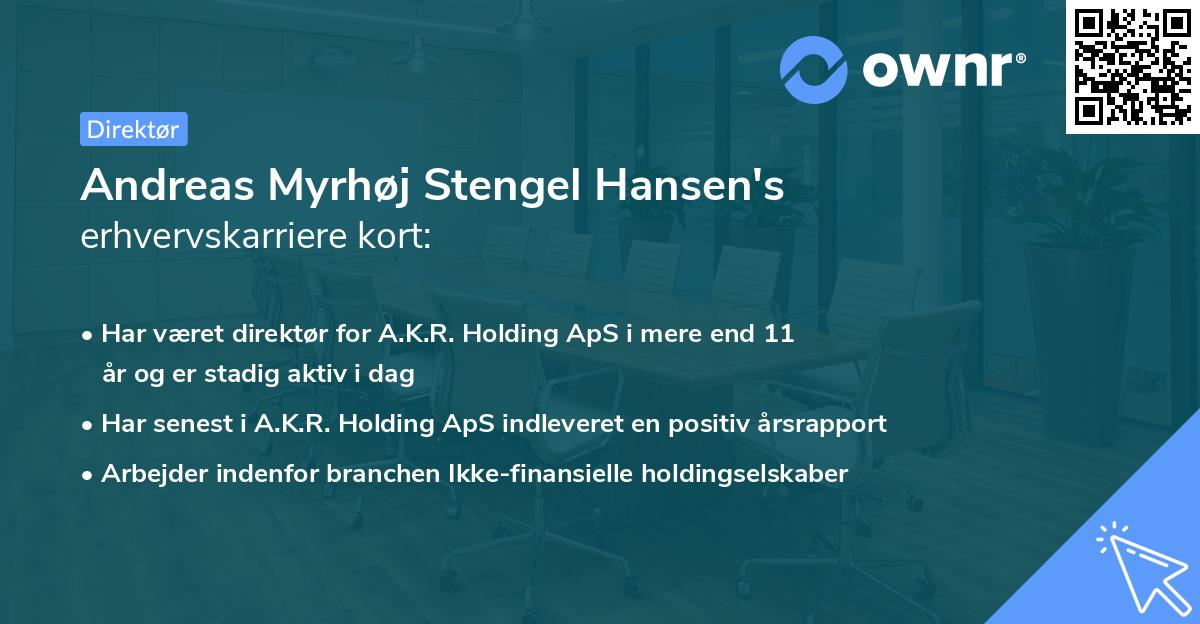 Andreas Myrhøj Stengel Hansen's erhvervskarriere kort