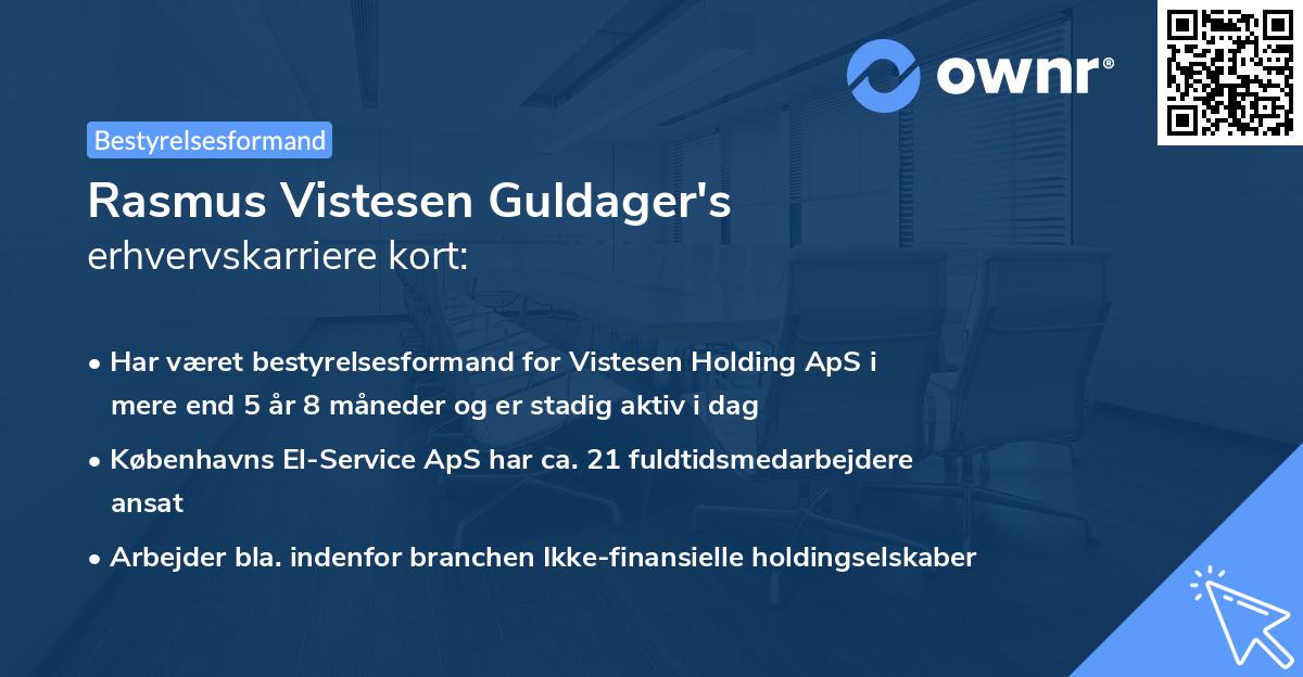 Rasmus Vistesen Guldager's erhvervskarriere kort