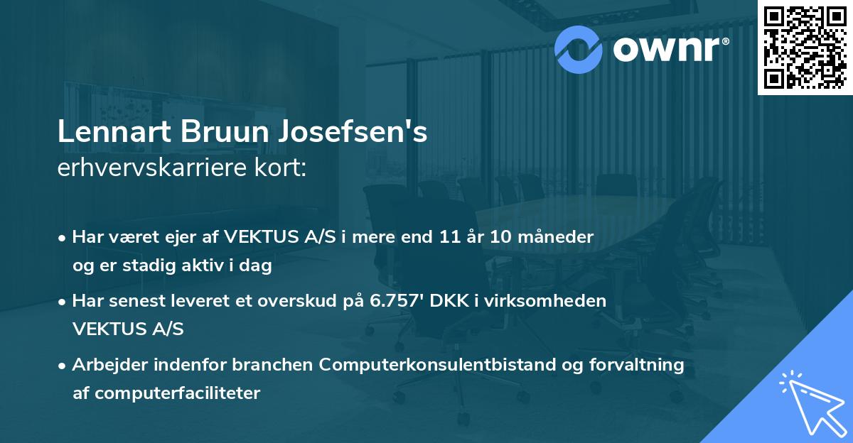 Lennart Bruun Josefsen's erhvervskarriere kort