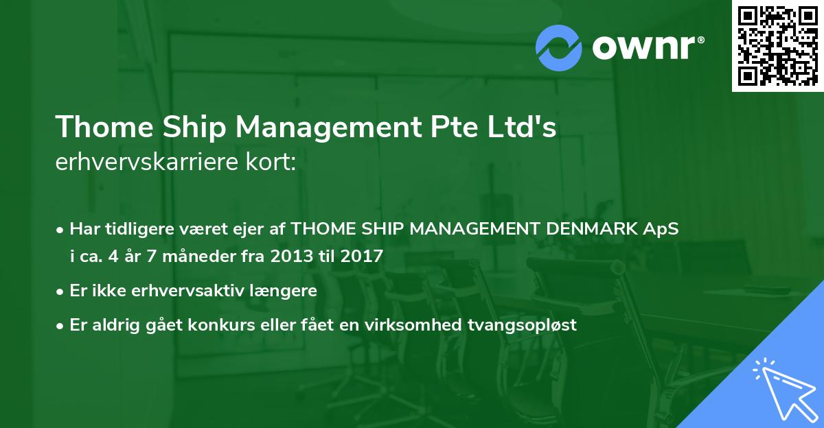 Thome Ship Management Pte Ltd's erhvervskarriere kort
