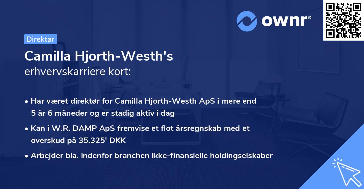 Camilla Hjorth-Westh's erhvervskarriere kort