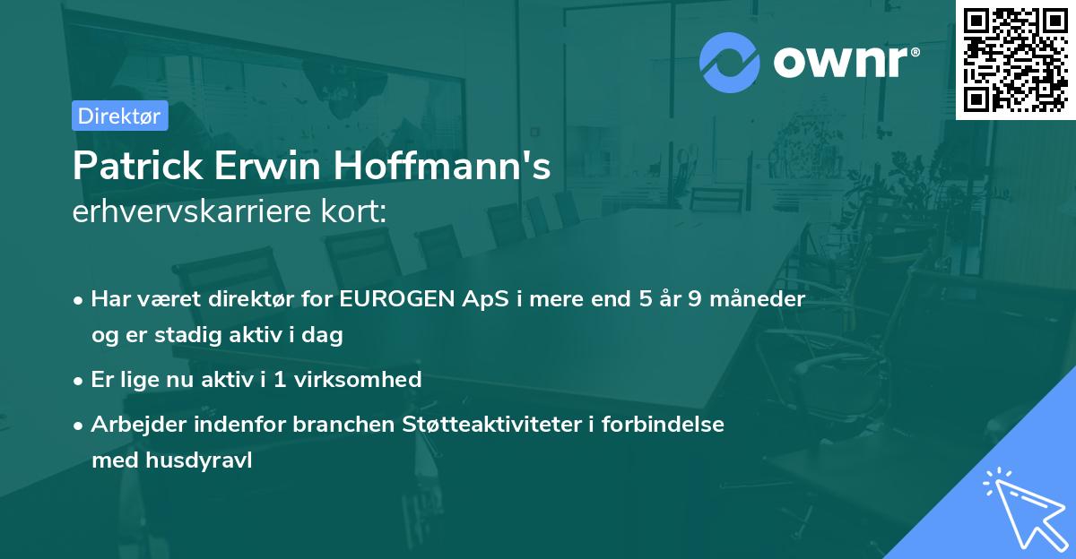 Patrick Erwin Hoffmann's erhvervskarriere kort