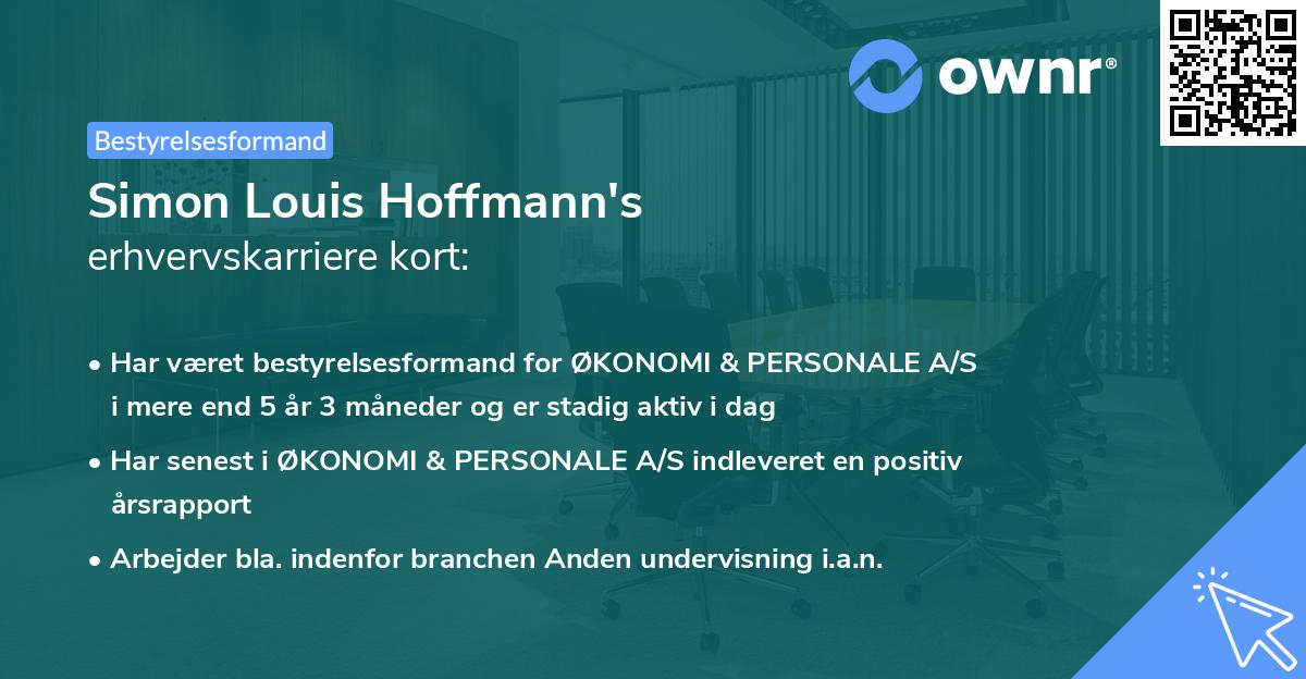 Simon Louis Hoffmann's erhvervskarriere kort