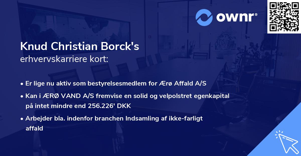 Knud Christian Borck's erhvervskarriere kort