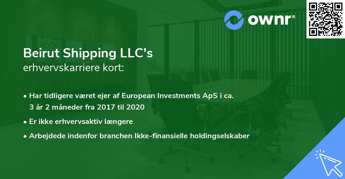 Beirut Shipping LLC's erhvervskarriere kort
