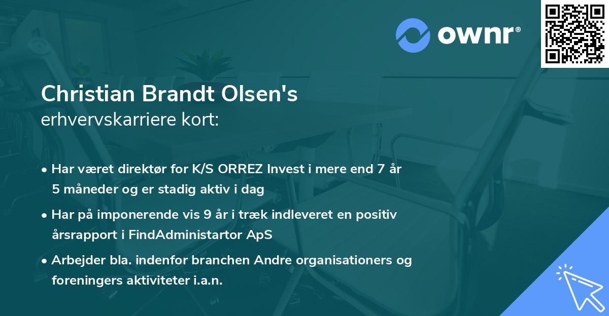 Christian Brandt Olsen's erhvervskarriere kort