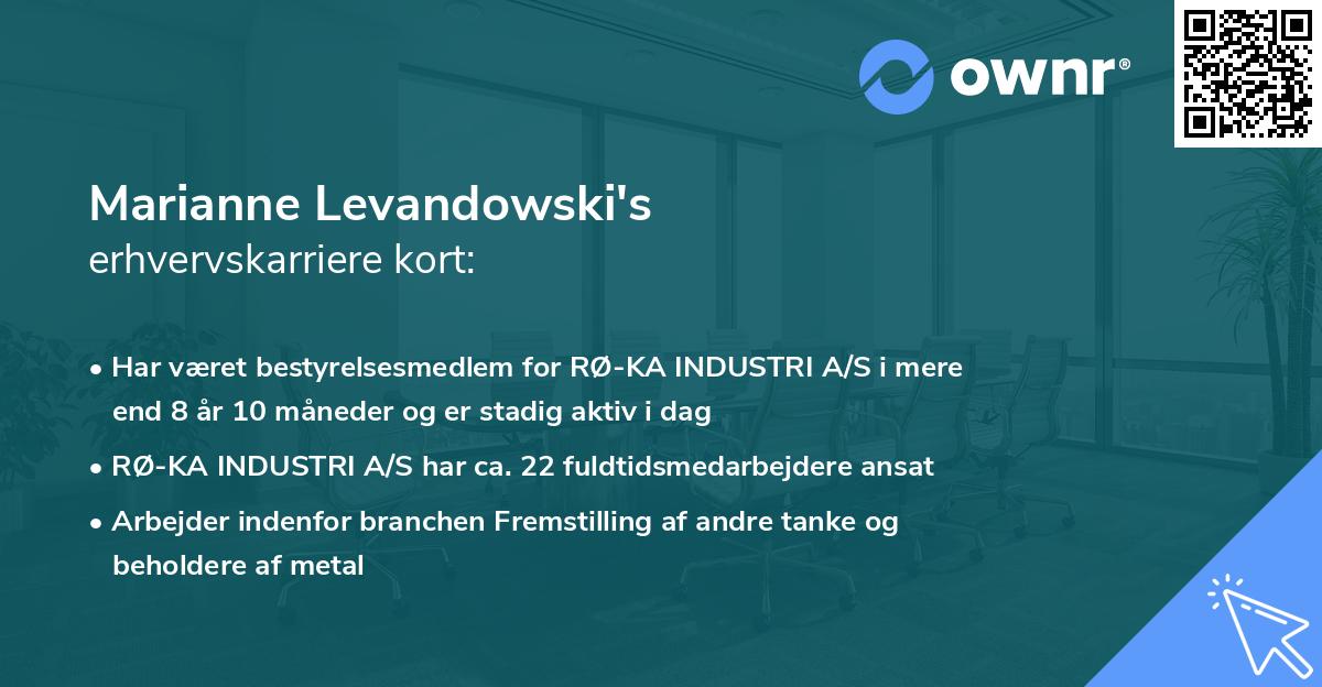 Marianne Levandowski's erhvervskarriere kort