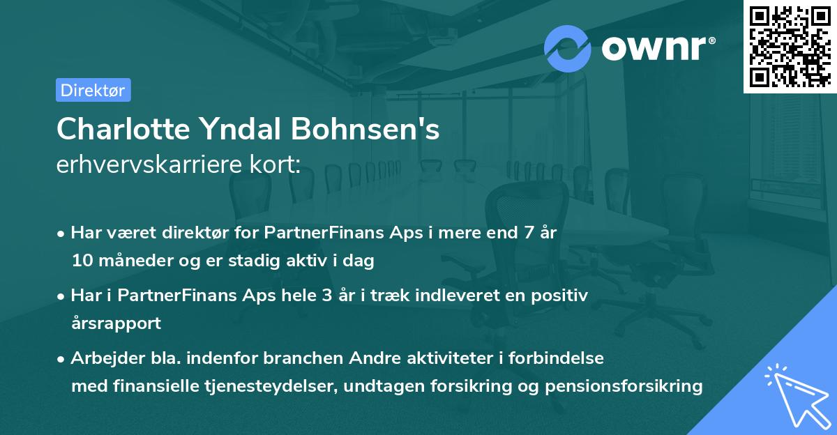 Charlotte Yndal Bohnsen's erhvervskarriere kort