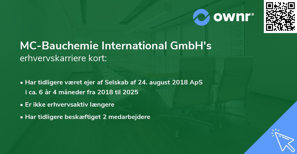 MC-Bauchemie International GmbH's erhvervskarriere kort