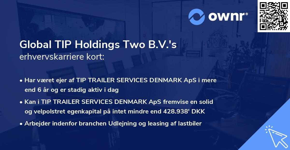 Global TIP Holdings Two B.V.'s erhvervskarriere kort